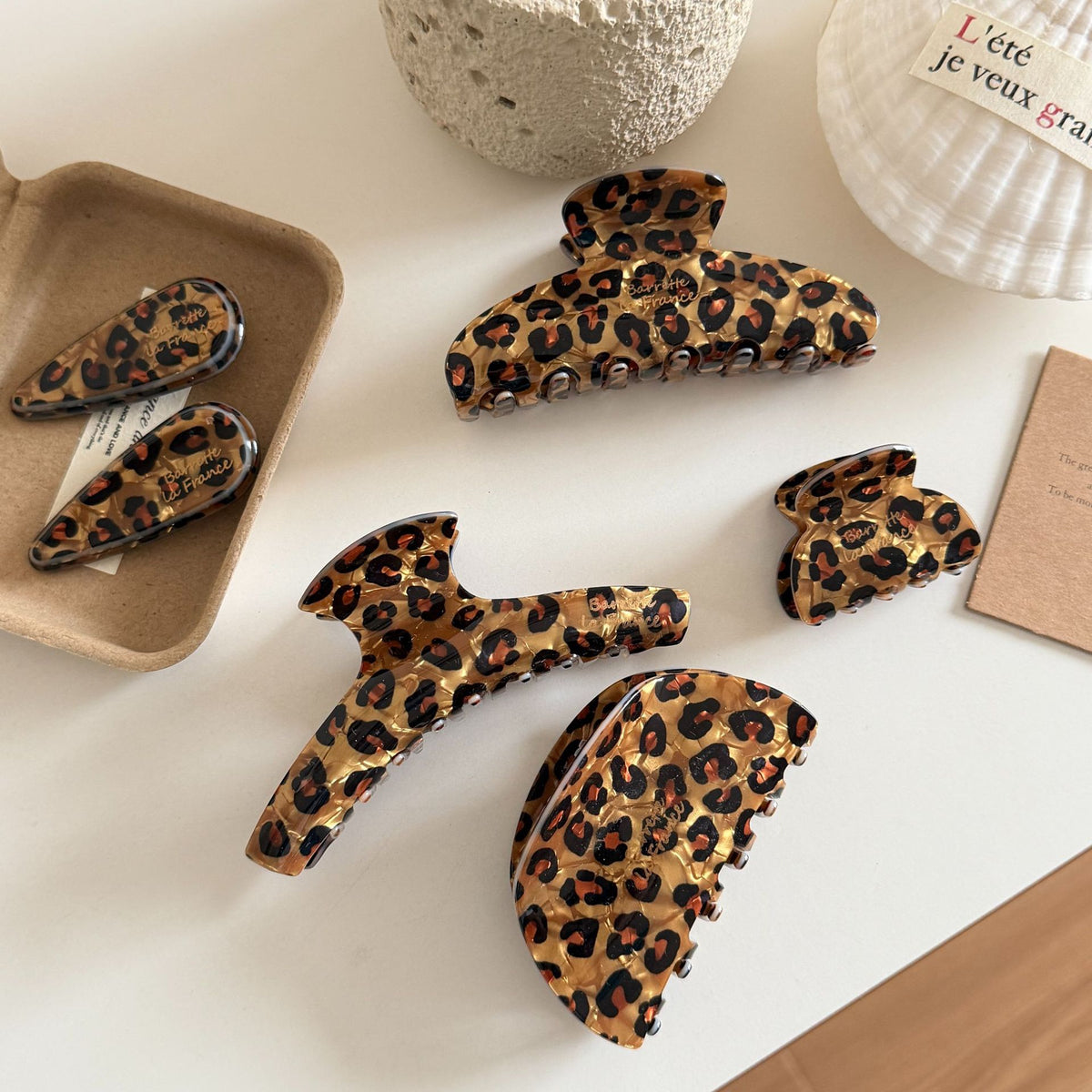 French leopard print Hair Claw