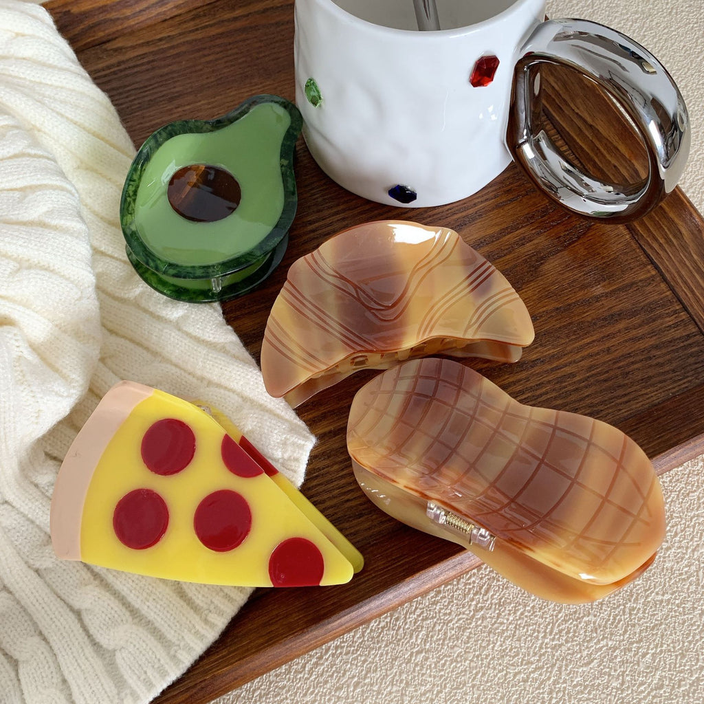 pizza food avocado hair claw
