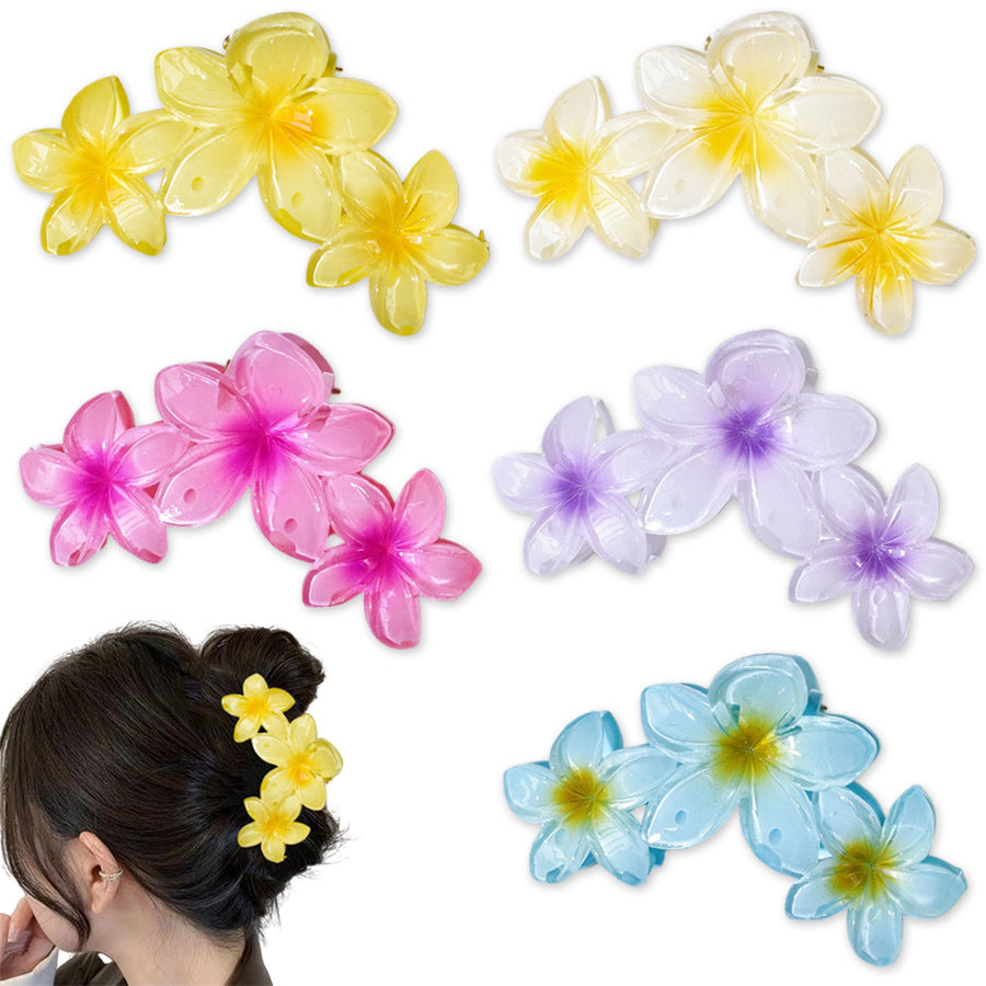 matte flower grab hair claw