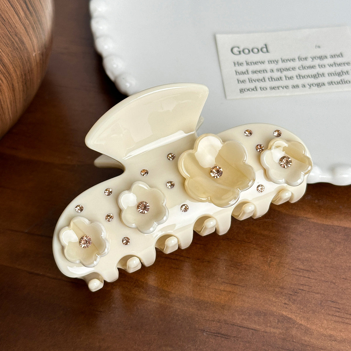Diamond Flower  Hair Claw