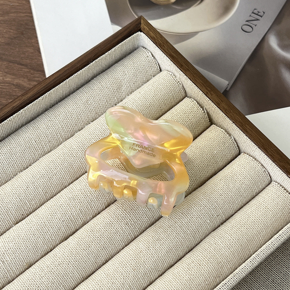 French acetic acid hairpin retro hollow tortoiseshell hair claw