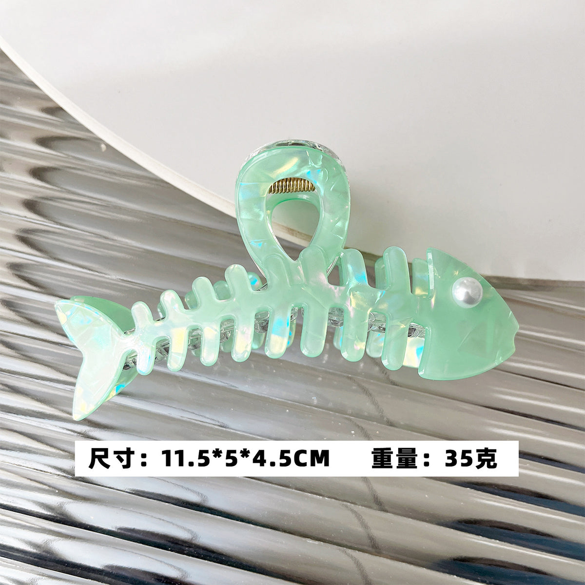 Original imitation acetic acid fish bone grab clip back of head ponytail disc hair creative exquisite shark clip cute princess head hair accessories