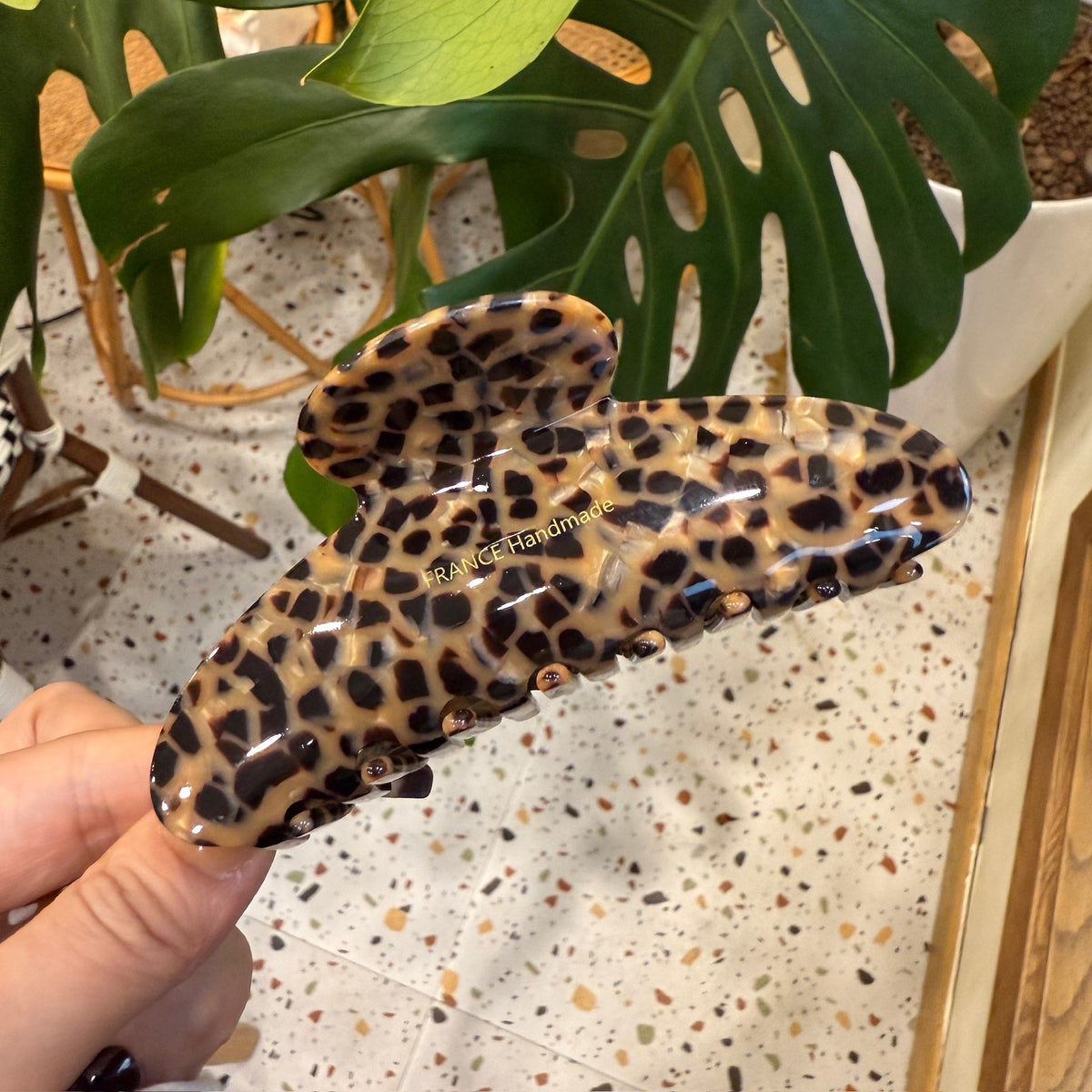 leopard print clothes hanger hair claw