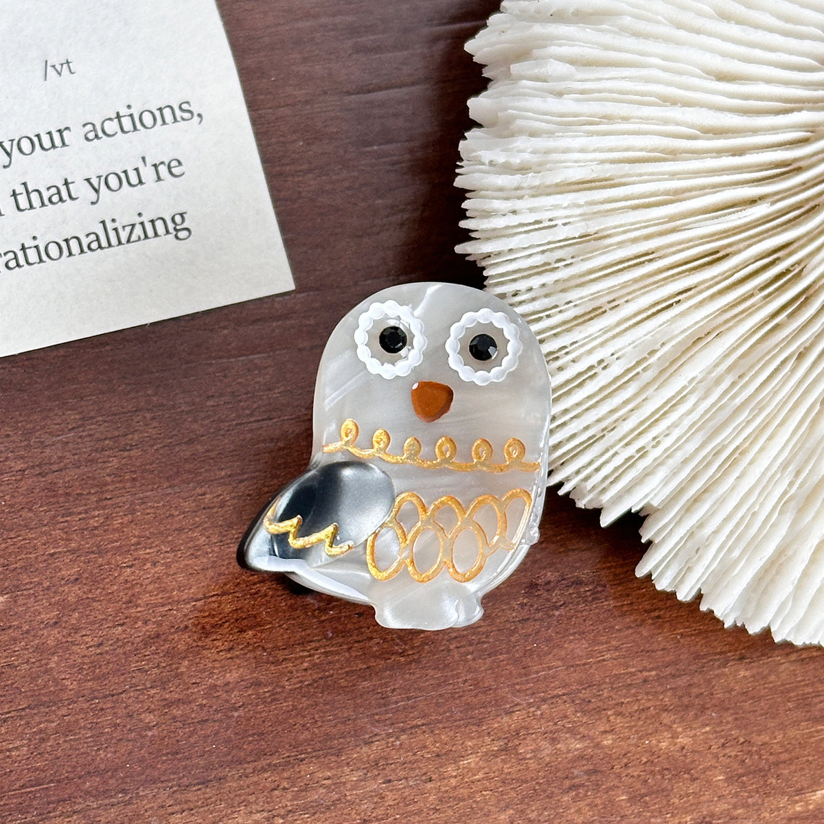 mini owl hair claw