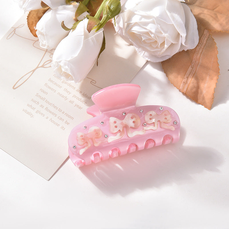 wind point diamond bow large hair claw