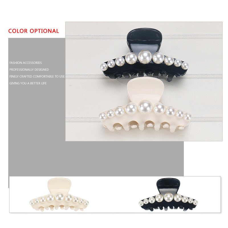 Alexander has the same hair grab, classic Yuehua series back head grab clip acetic acid, high-quality pearl shark clip