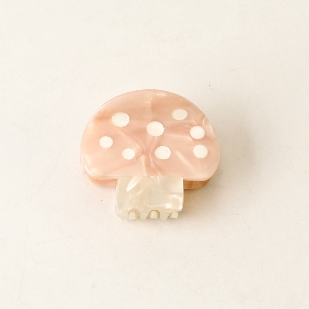 Colorful small mushroom hair claw