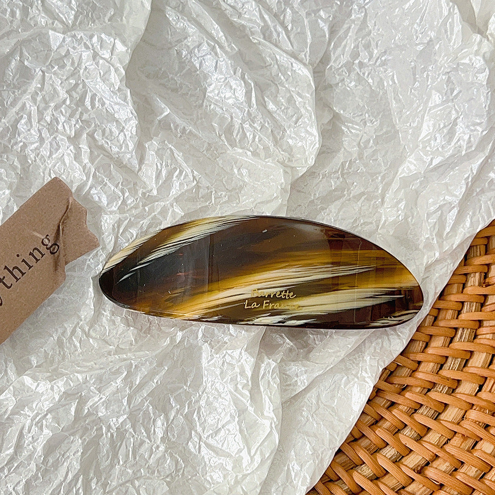 Korean-style acetate spring clip oval-shaped fringe hair claw