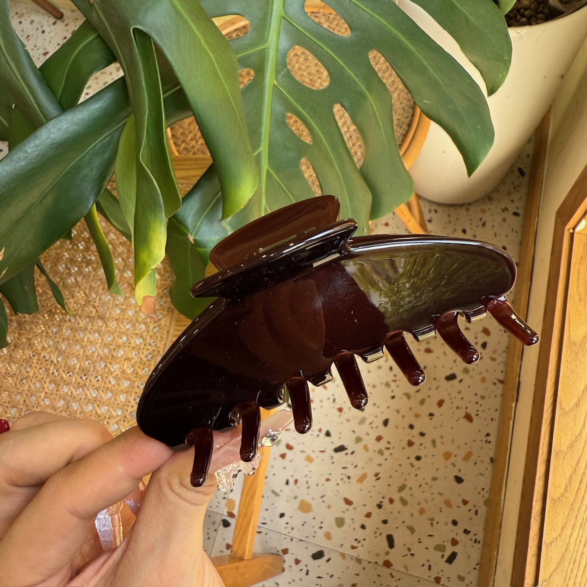 y2k pure color hair claw