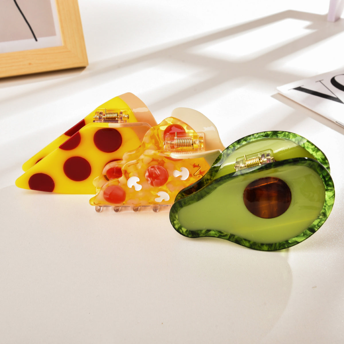 food peanut avocado Cheese hair claw