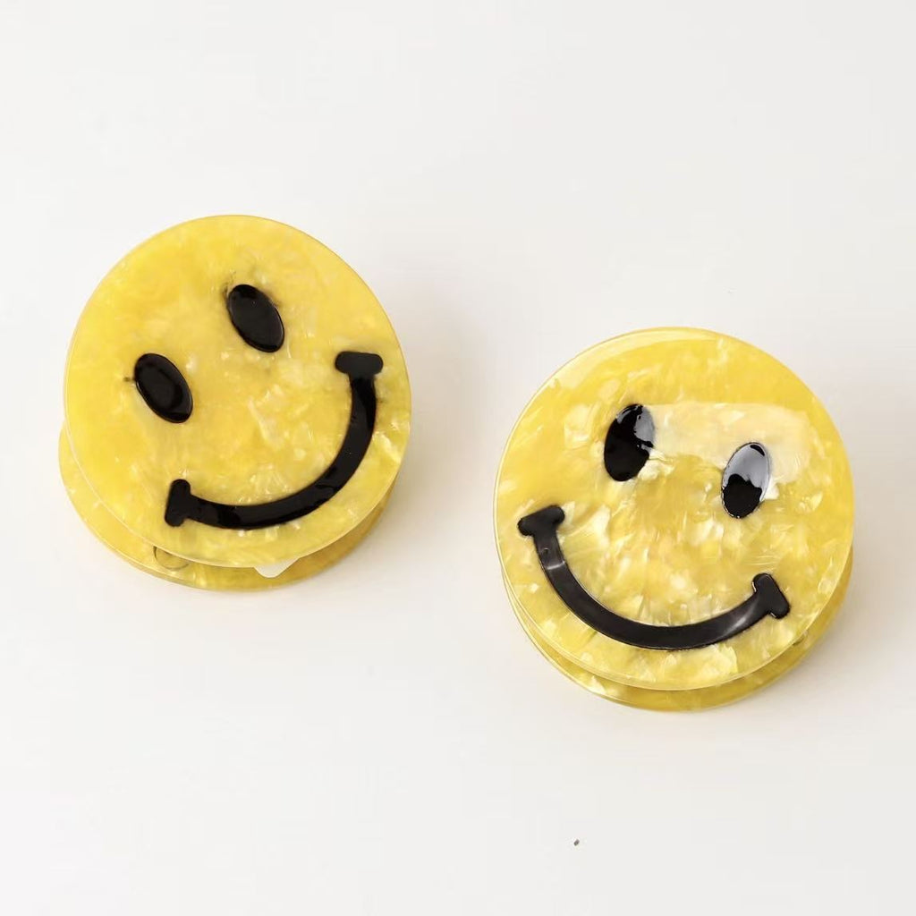 smiley face hair claw