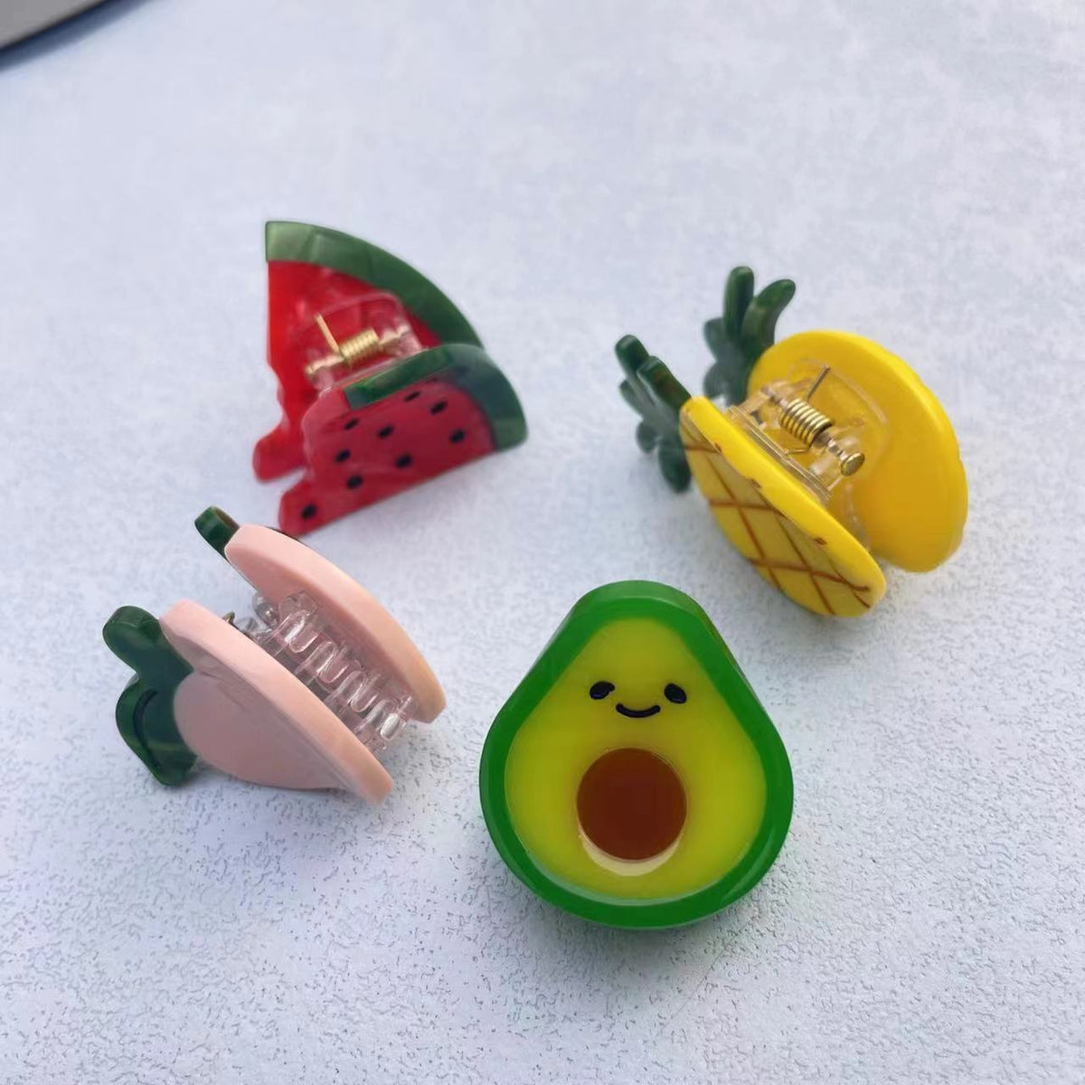 Mini fruit hair clips