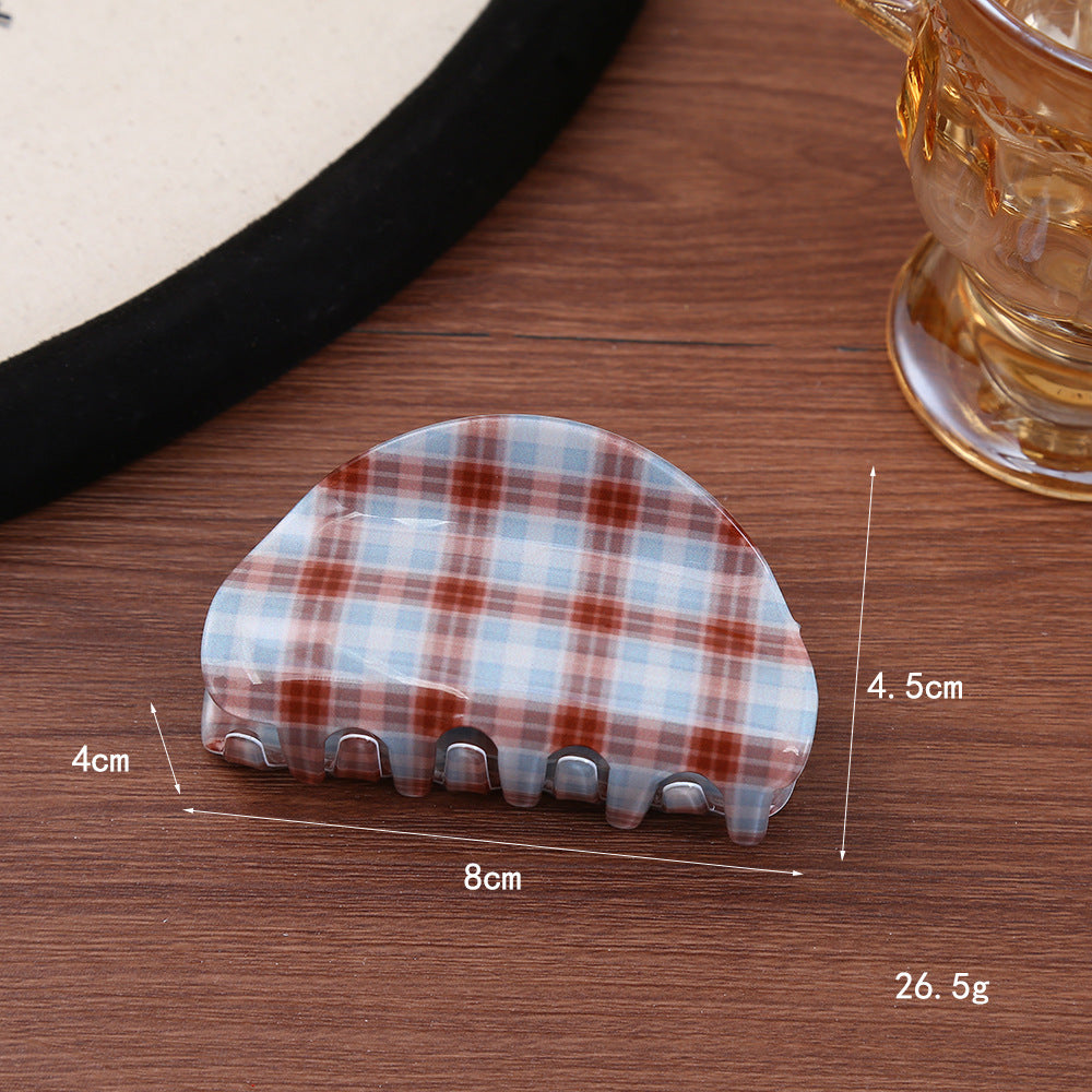 Striped plaid hair clip