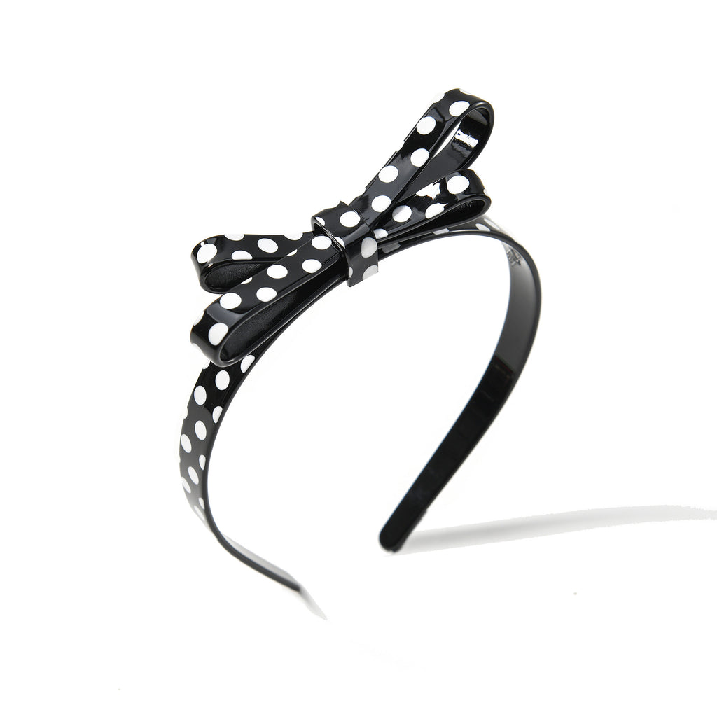 polka dot bow headband