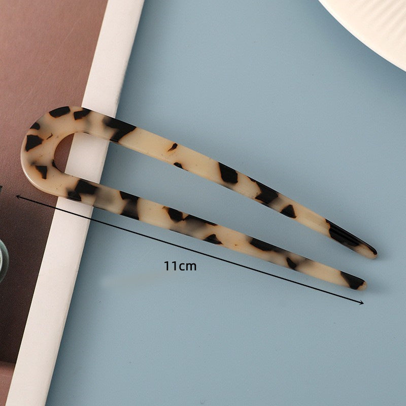 New hair accessories women's simple disc hair temperament acrylic acetate plate hairpin back head ball head U-shaped hairpin