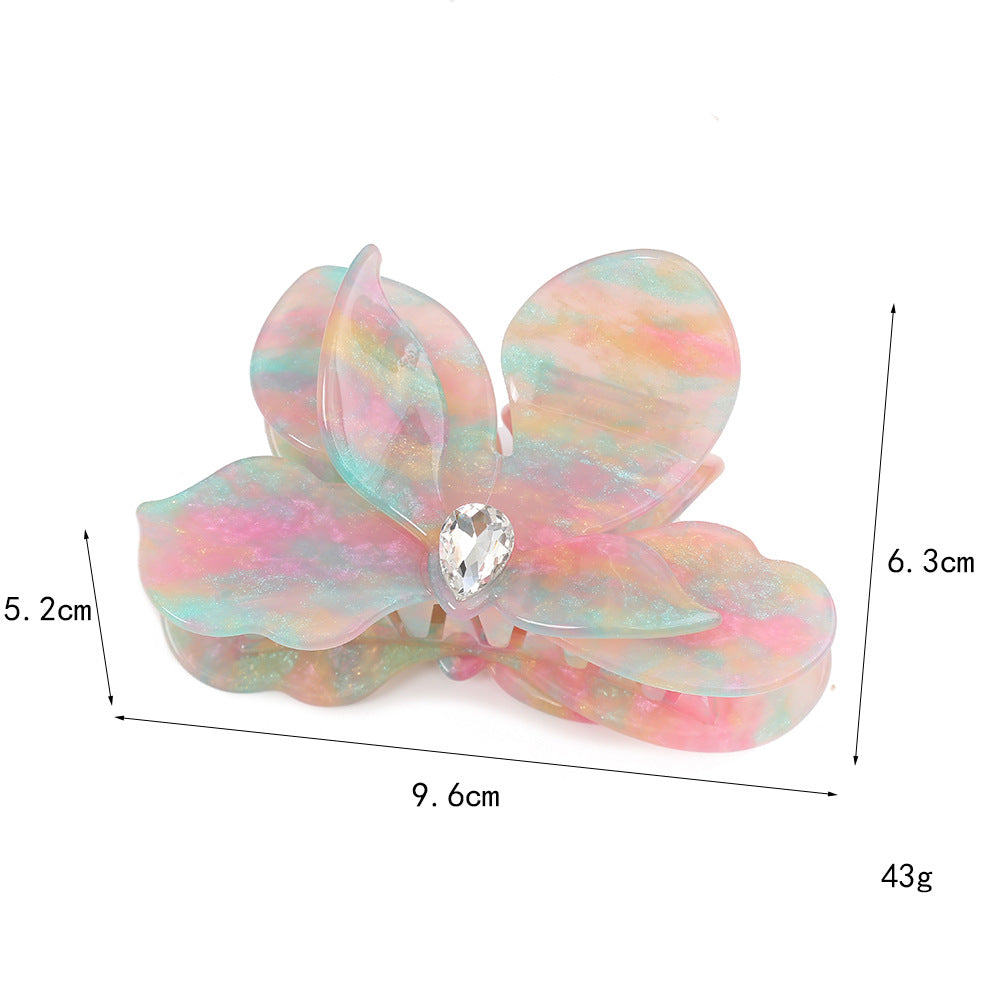 Retro Phalaenopsis acetate grab clip versatile hairpin hair claw
