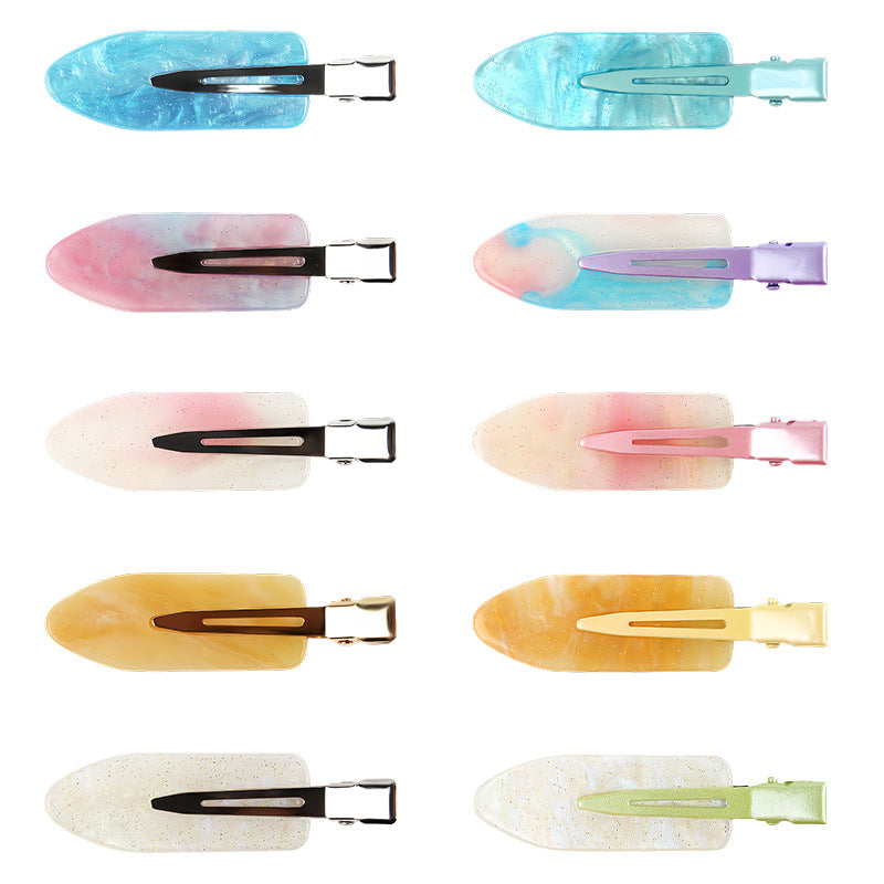 Summer explosion color seamless clip ins wind sweet and cute hairpin side duck bill clip acrylic bangs hairpin
