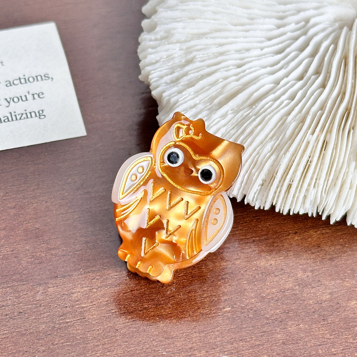 mini owl hair claw