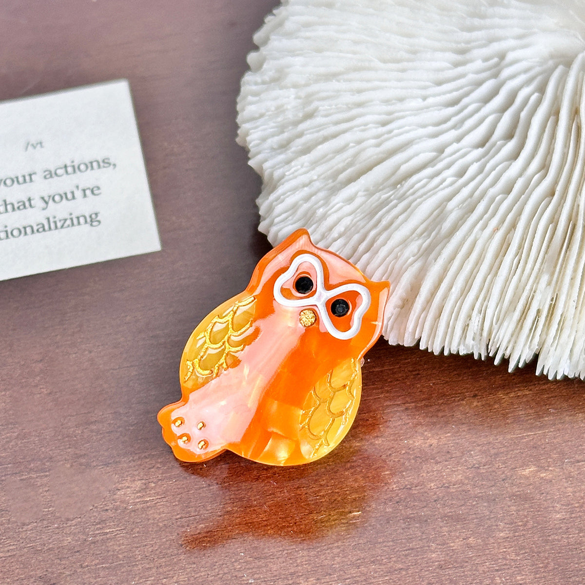 mini owl hair claw