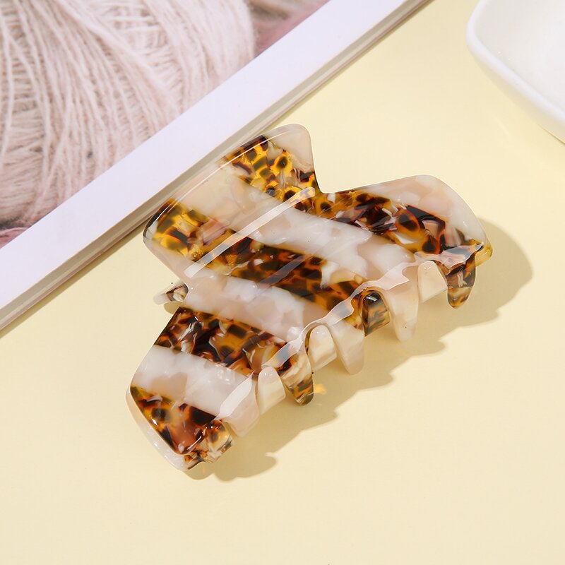 striped splicing Hair Claw
