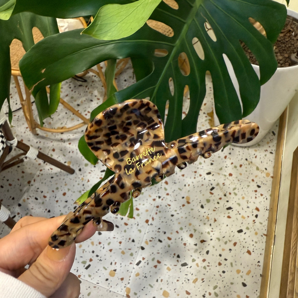 leopard print clothes hanger hair claw