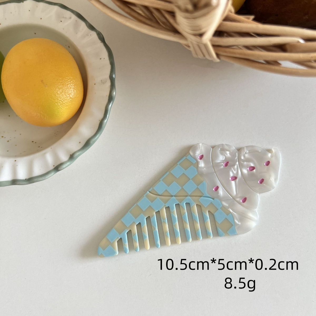 fruit hair comb fun ice cream burger acetic acid comb cute color matching female hair comb