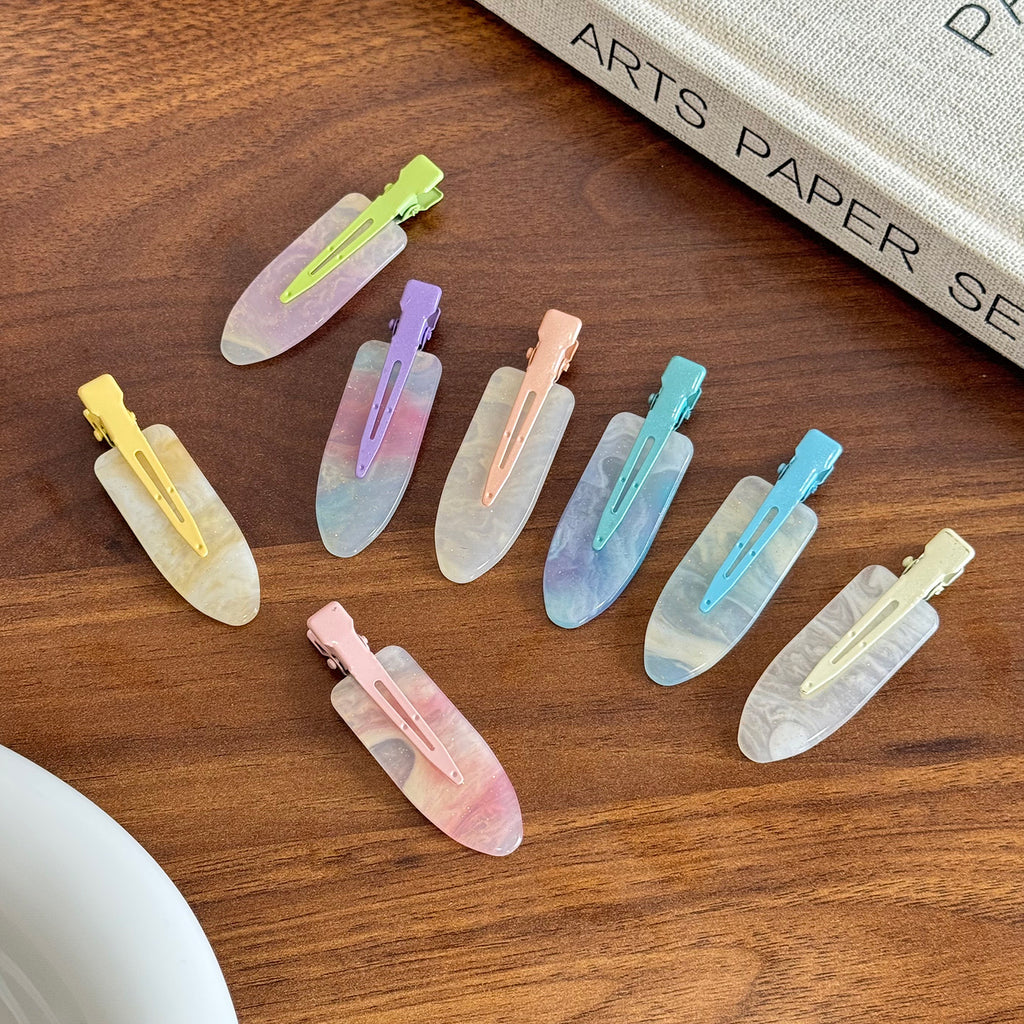 Candy color jelly one-word clip duck bill clip basic versatile seamless hairpin