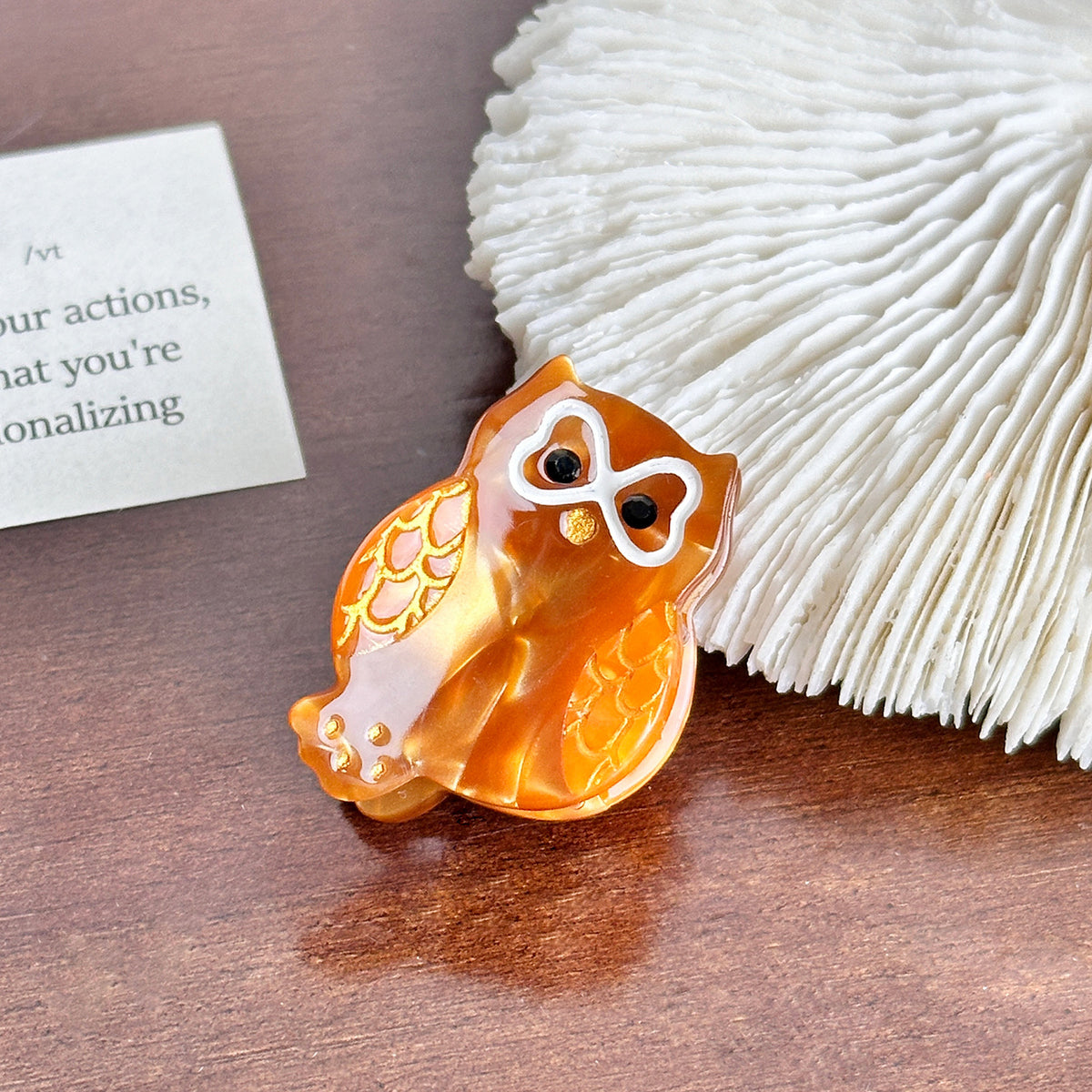 mini owl hair claw