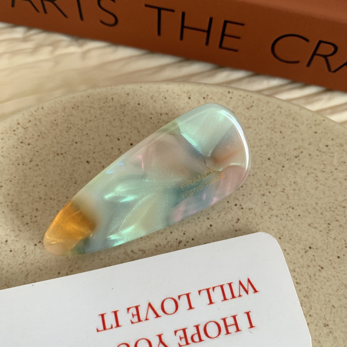 Youthful colorful water droplet Hair Claw
