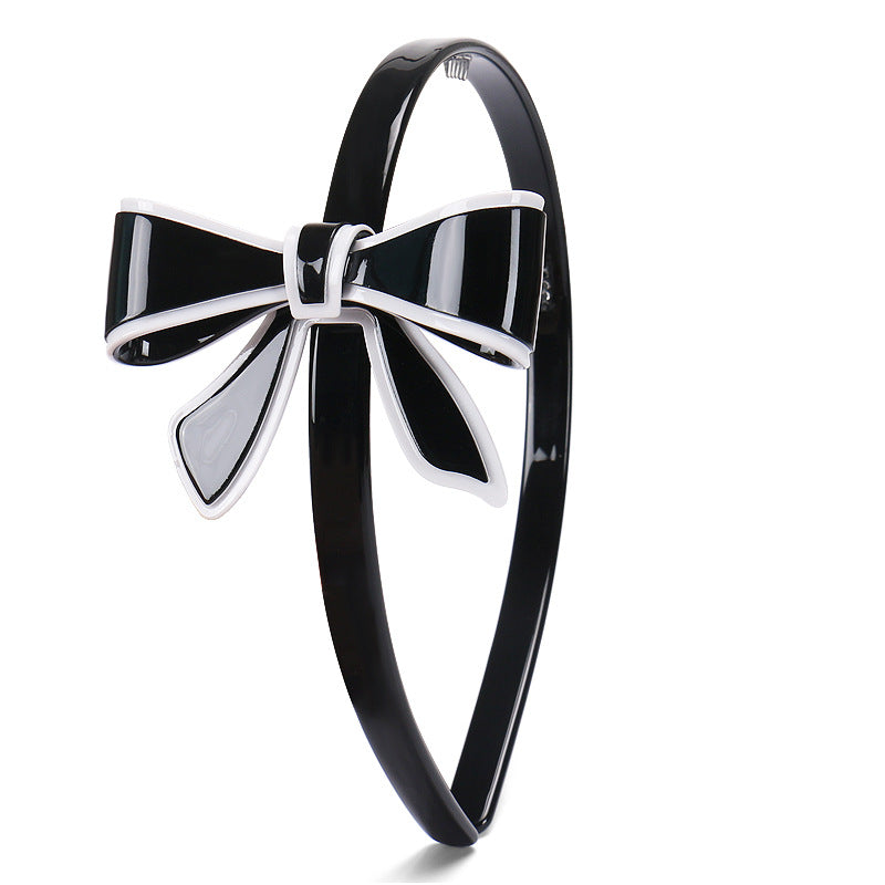 Bow headband, solid color acetic acid high-sense disc hair pressure hair headband hair accessories
