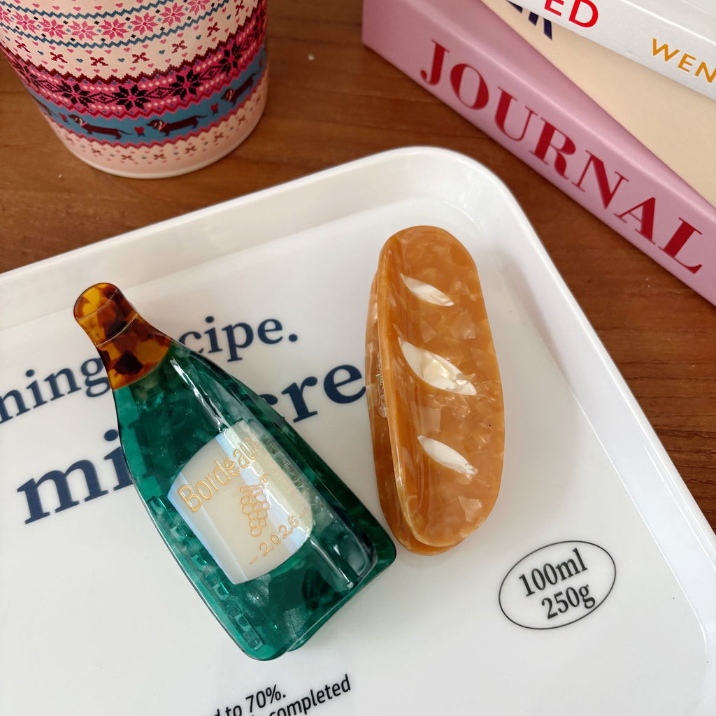 baguette wine bottle hair claw