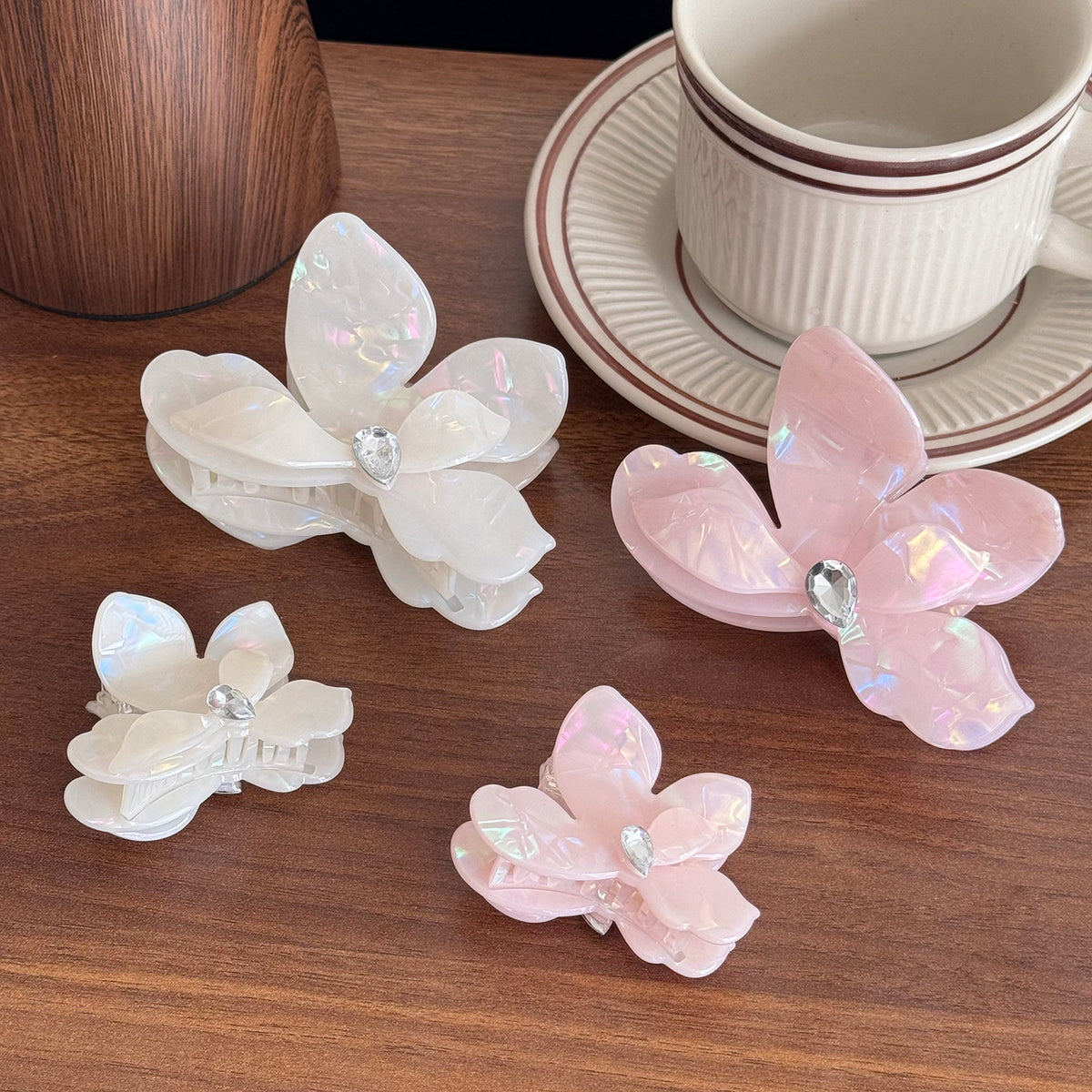 Korean premium sense grab clip imitation acetic acid hairpin shark clip children's exquisite cute butterfly premium hair accessories hairpin