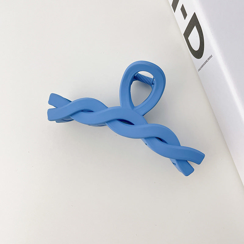 autumn and winter new hair claw resin material solid color clip back head plate hairpin dating