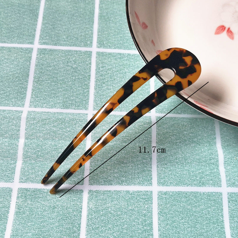 New hair accessories women's simple disc hair temperament acrylic acetate plate hairpin back head ball head U-shaped hairpin
