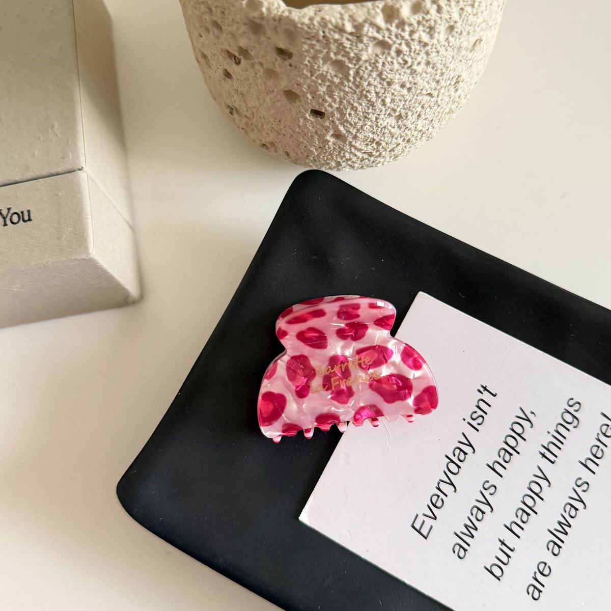 pink leopard hair claw