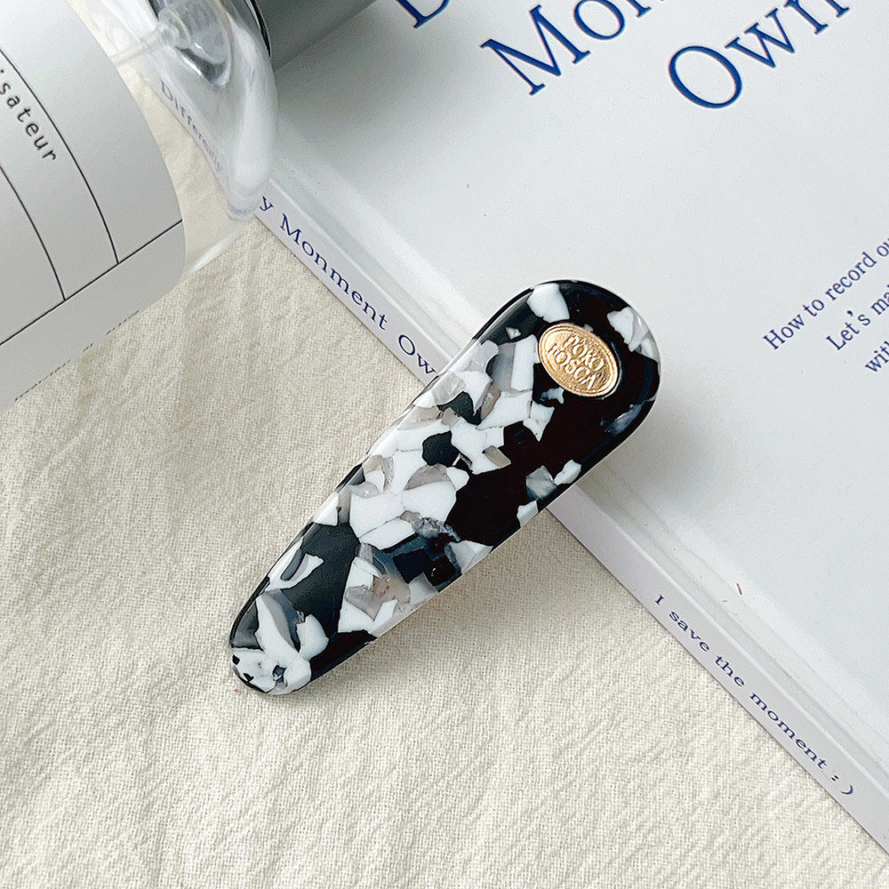 Water Droplet Metal Badge Hair Clip