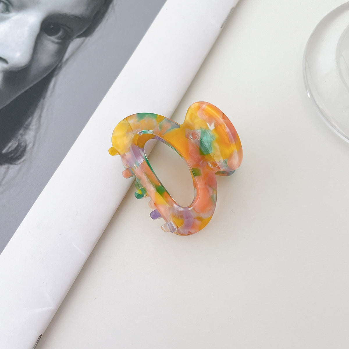 hollow temperament mini small bangs top hair claw