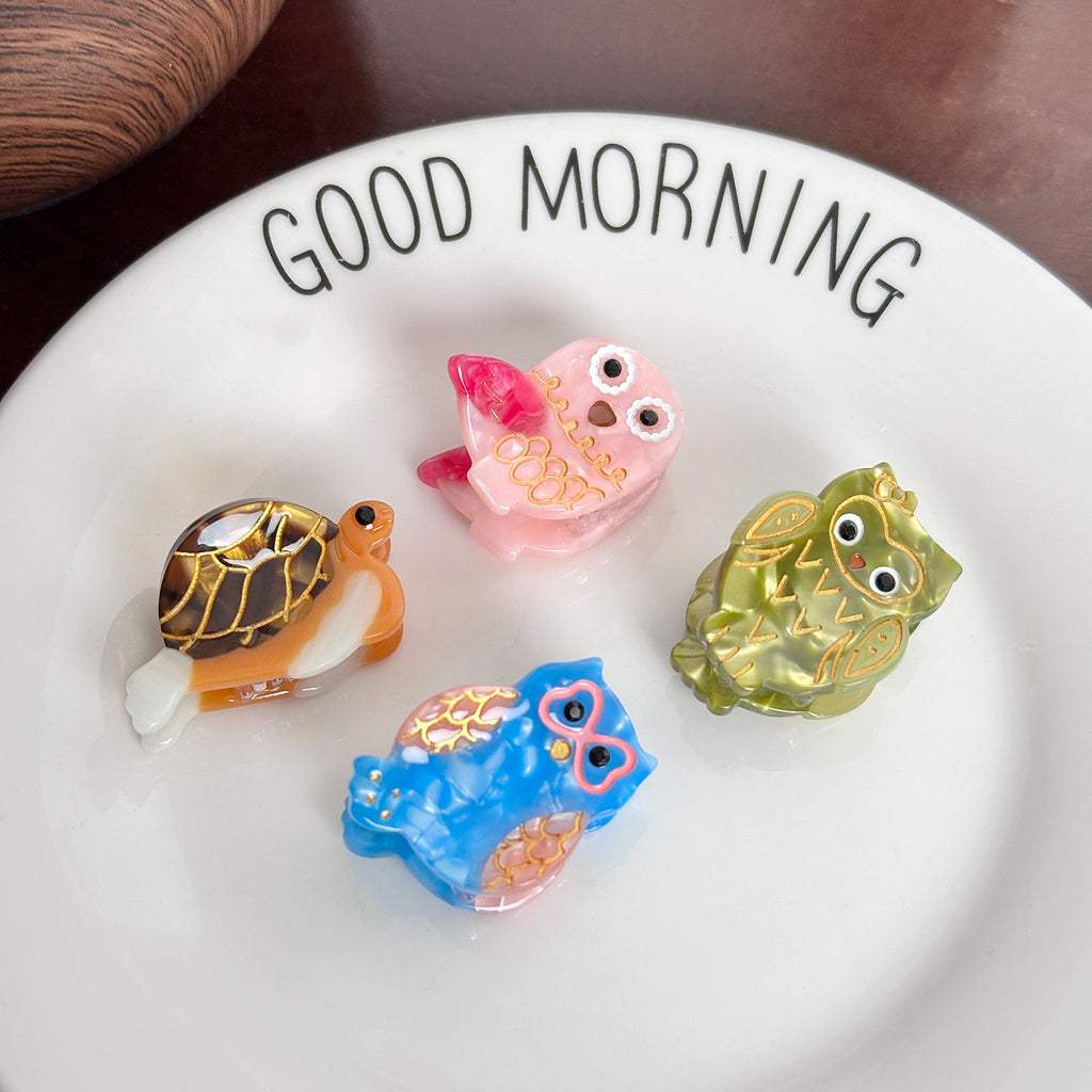 mini owl hair claw
