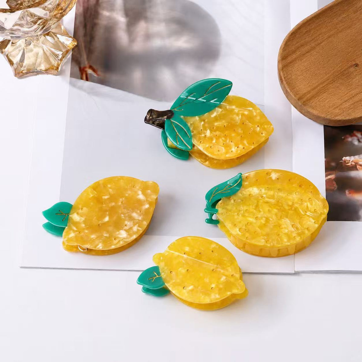 lemon fruit hair claw