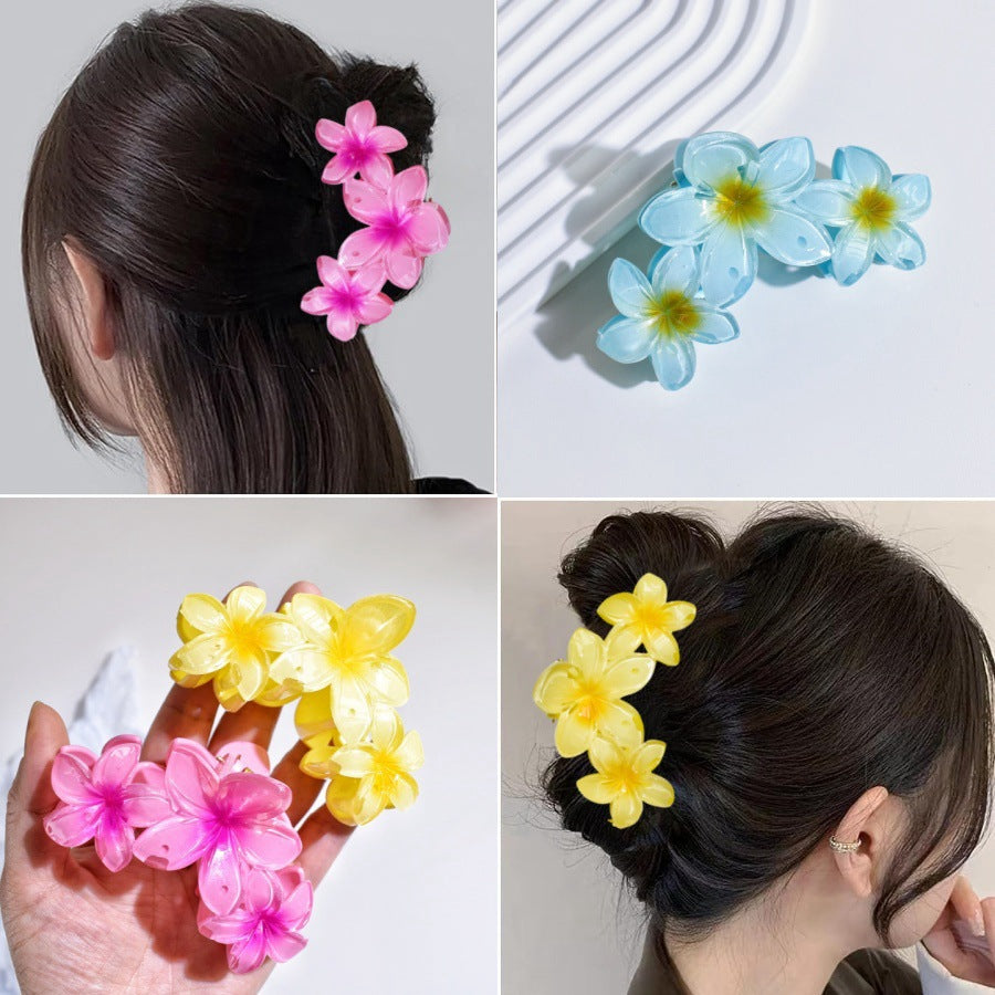 matte flower grab hair claw