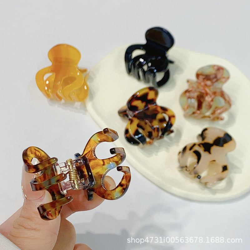 Japanese and Korean super fairy temperament acetic acid grab clip bangs clip high ponytail anti-collapse curved teeth small half hair grab hairpin headgear female