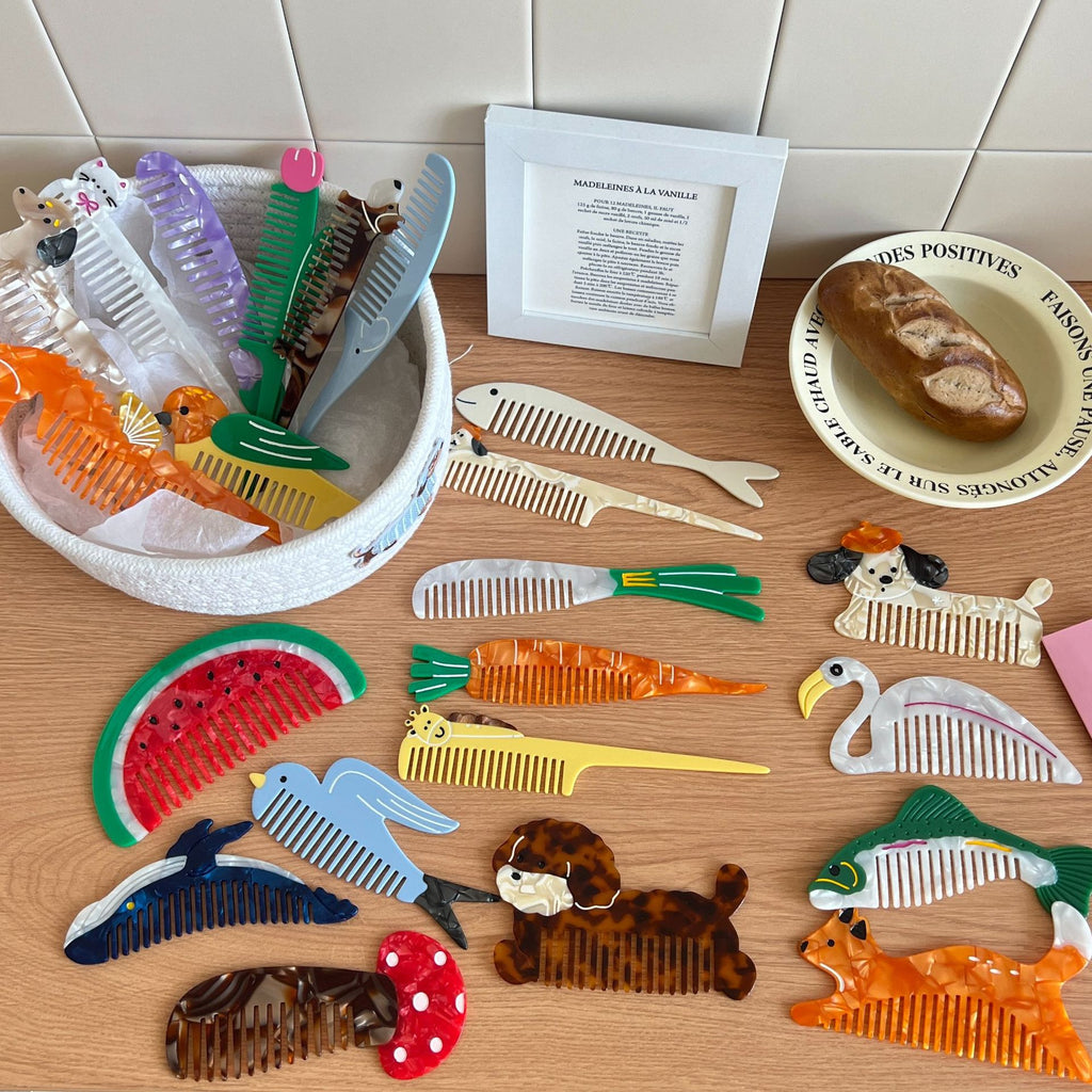 Tulip Flower Comb Premium Animal Vegetable Acetic Acid Makeup Fun Comb Portable Hair Comb