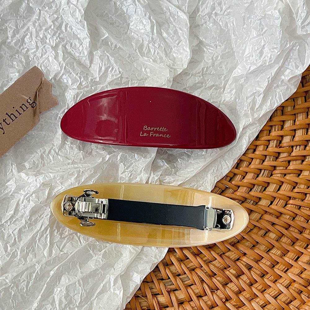 Korean-style acetate spring clip oval-shaped fringe hair claw