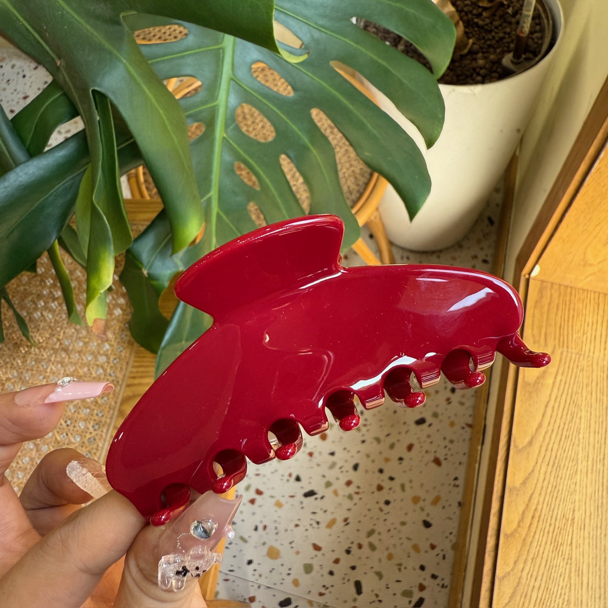 y2k pure color hair claw