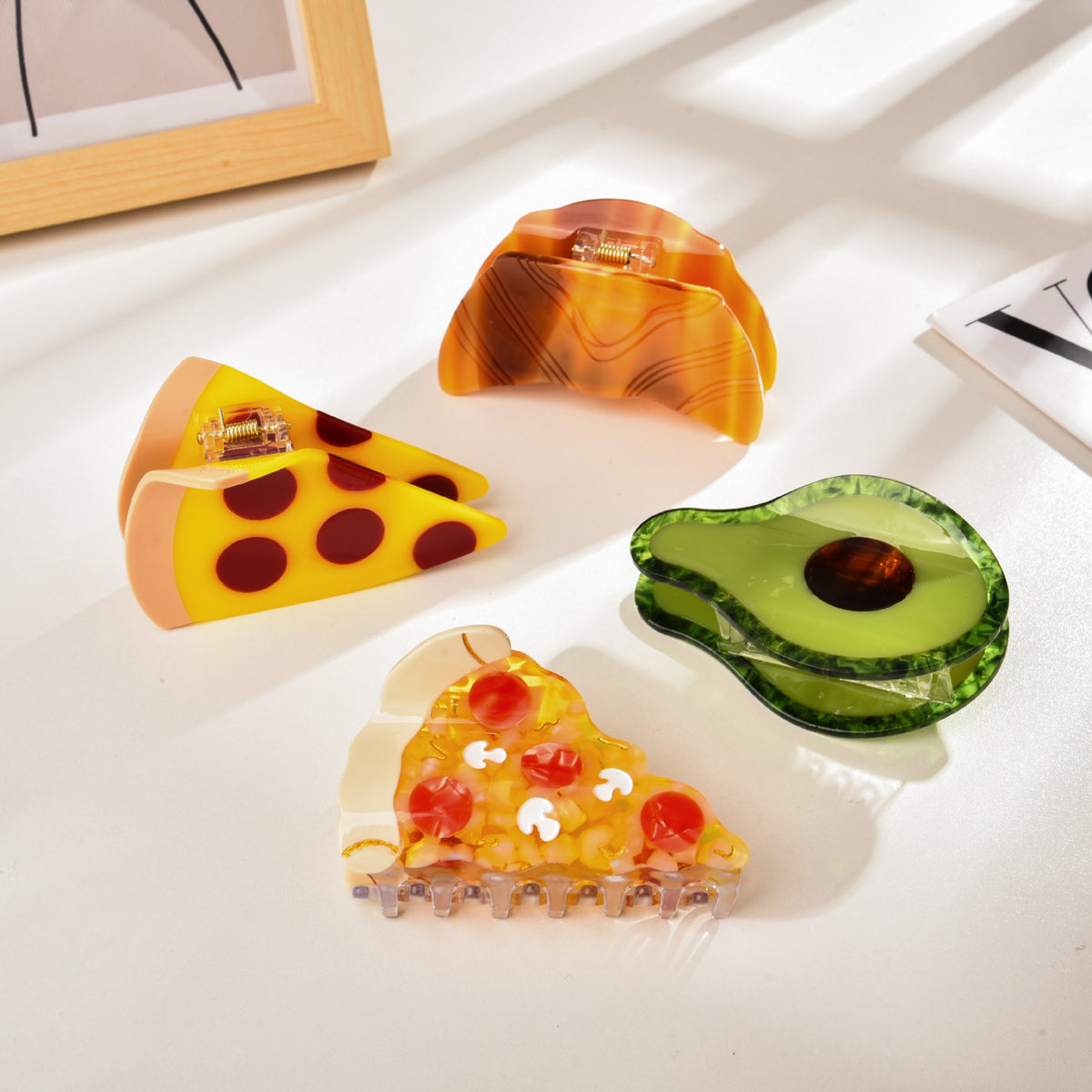 food peanut avocado Cheese hair claw