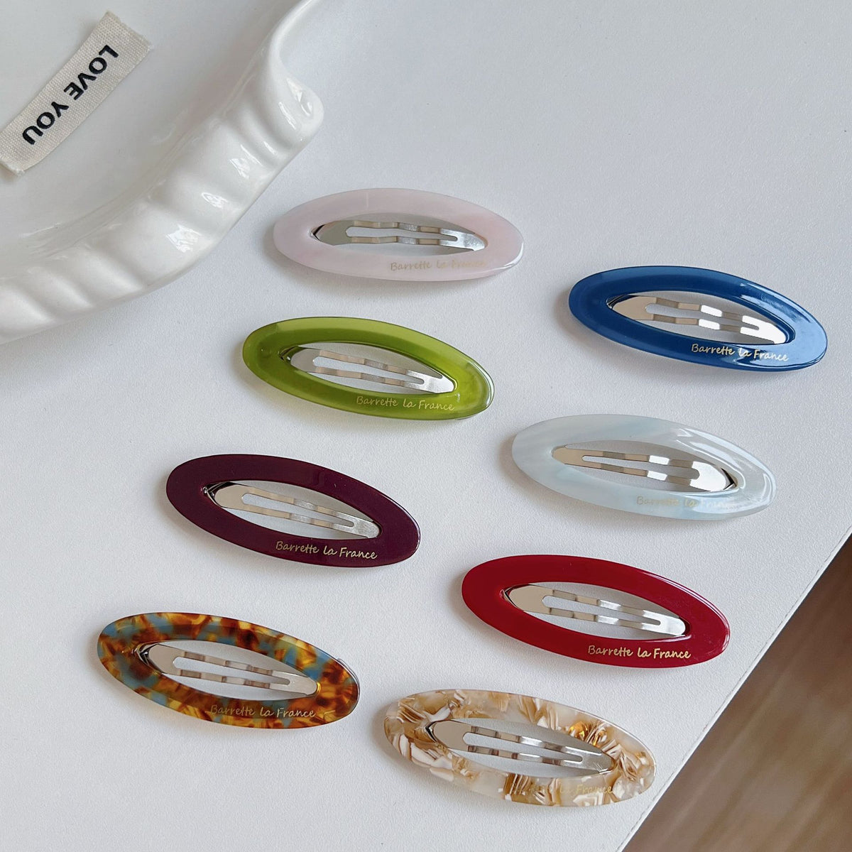 summer color oval hairpin female dopamine sweet girl bangs BB Hair clip