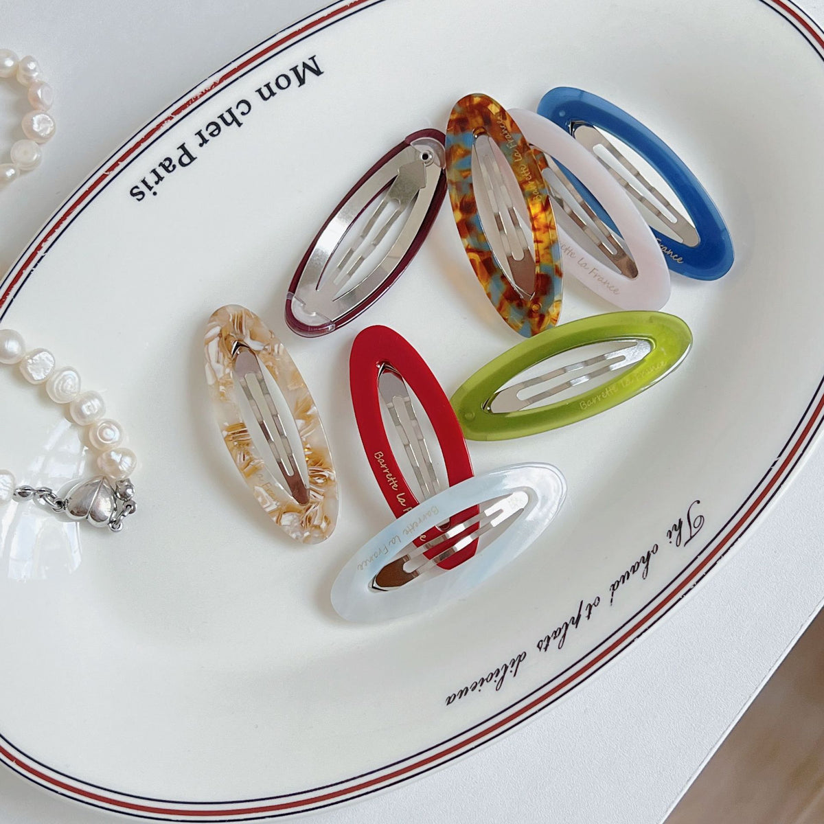 summer color oval hairpin female dopamine sweet girl bangs BB Hair clip
