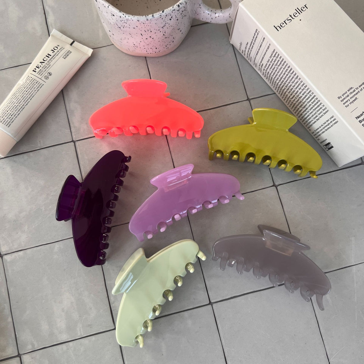 y2k pure color hair claw
