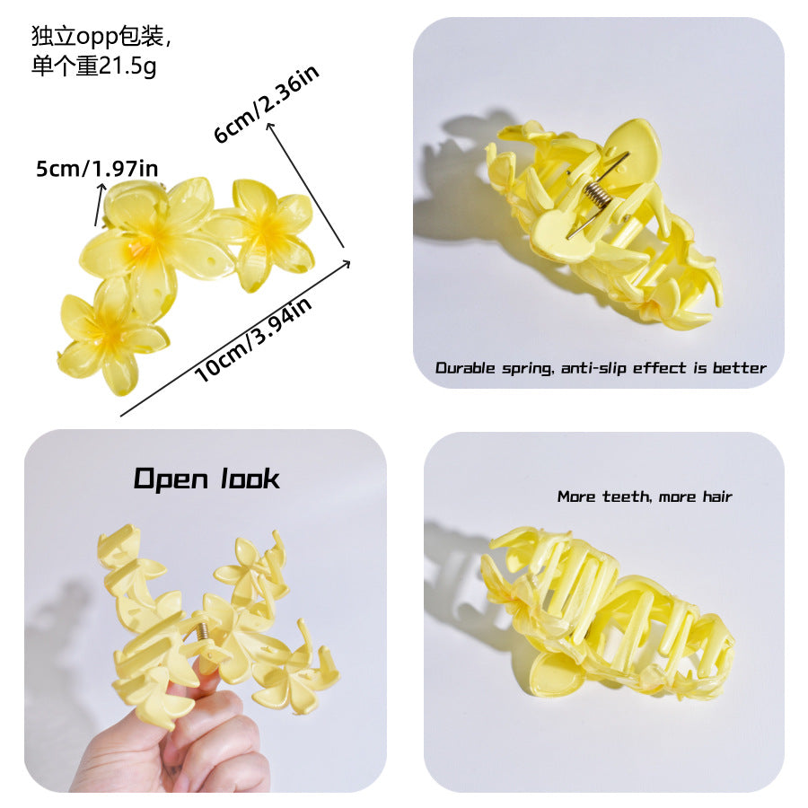 matte flower grab hair claw