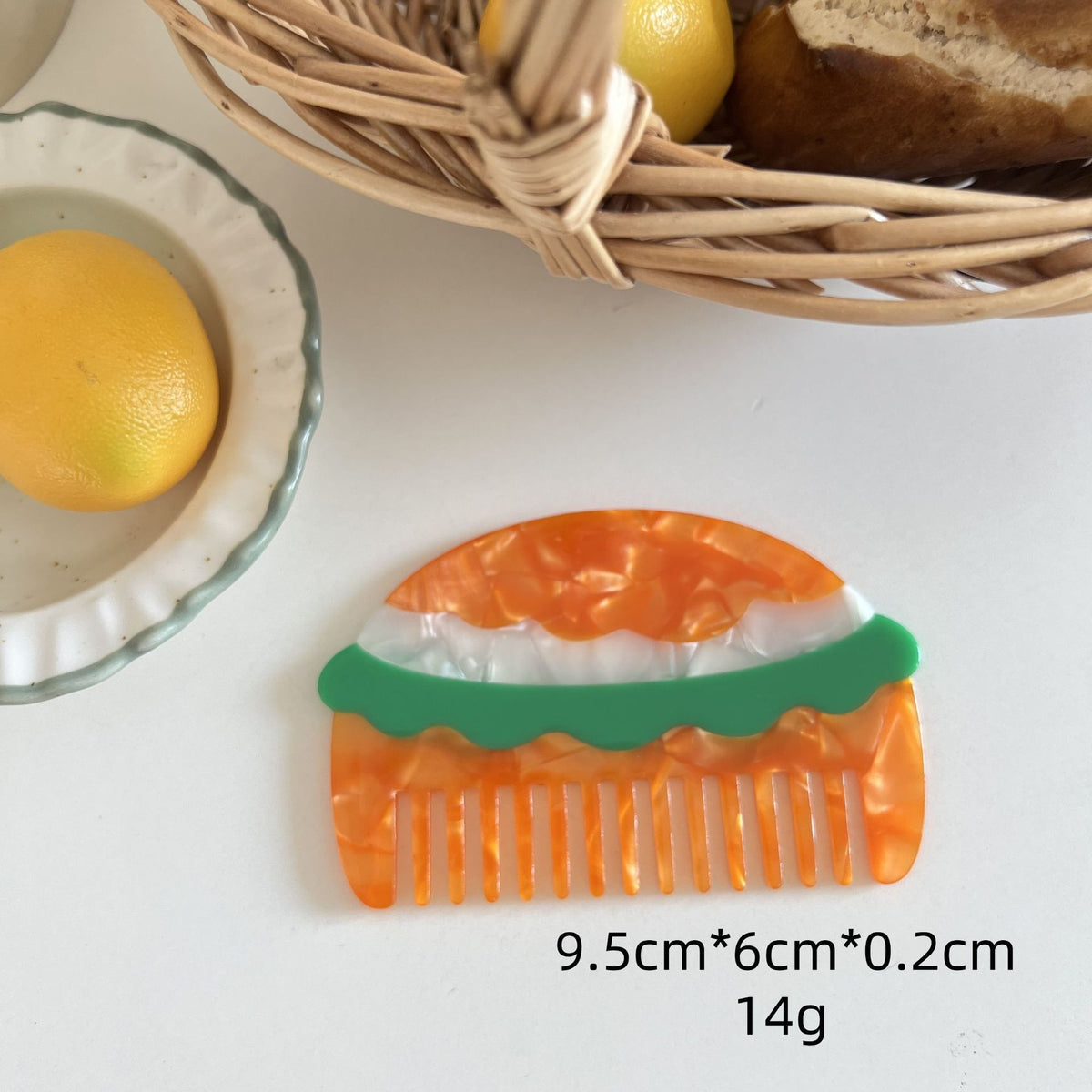 fruit hair comb fun ice cream burger acetic acid comb cute color matching female hair comb